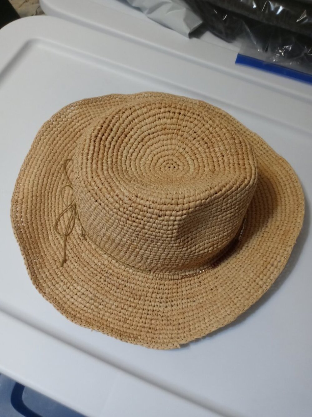 ATHLETA beaded raffia straw sun hat (OS)